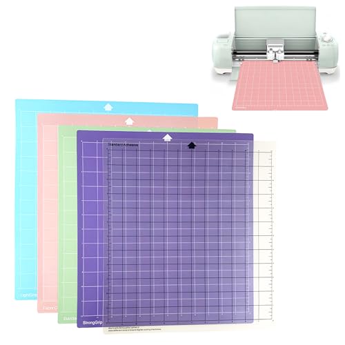 5 Stück Schneidematte 12x12 Zoll, Bastelmatte Haltbare PVC, Schneideunterlage, Selbstklebende Ersatzschneidematten, Schnittmatte Gerasterte Klebrig, Matte Plotter Schneidunterlage von Catime