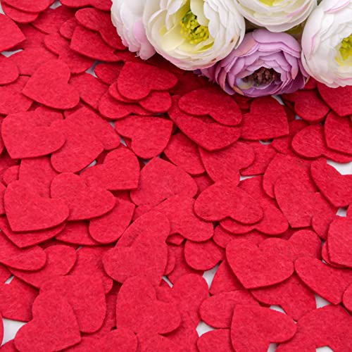 50g Rote Herzen Konfetti, 2.5cm Herzen Filz Rot zum Basteln, Herzförmige Tischdeko Konfetti Herzdeko Filzherzen Konfetti Streudeko für Valentinstag Hochzeit Geburtstag Party DIY Crafts(Rote Filz) von Catime