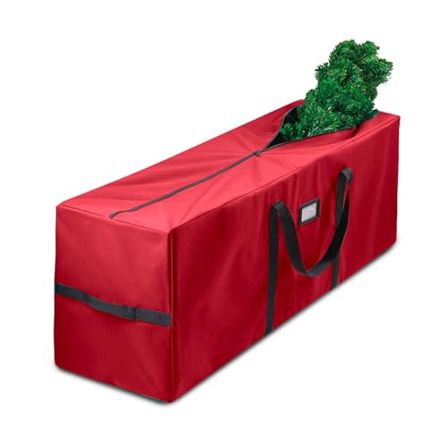 Extra Große Weihnachtsbaumtasche 135x40x50cm, 600D Oxford Weihnachtsbaum Aufbewahrung Tasche Wasserdicht, Umzugstasche mit Tragegriffen Reißverschluss, Tannenbaum Tasche, bis zu 270cm Bäume (Rot, B) Extra Große Weihnachtsbaumtasche 135x40x50cm, 600D Oxford Weihnachtsbaum Aufbewahrung Tasche Wasserdicht, Umzugstasche mit Tragegriffen Reißverschluss, Tannenbaum Tasche, bis zu 270cm Bäume (Rot, B) von Catime