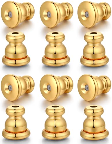 Catinee 6 Paar hypoallergene Ohrringverschlüsse aus Silikon, für schwere Ohrringe (Gold) von Catinee