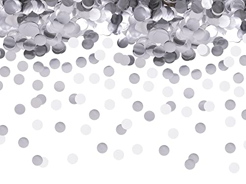 Cavore Konfetti silber/weiß, 2,5cm rund, 30g, 1500 Stück – Tischdeko für Geburtstag, Kindergeburtstag, Hochzeit, Babyparty, Taufe Cavore Konfetti silber/weiß, 2,5cm rund, 30g, 1500 Stück – Tischdeko für Geburtstag, Kindergeburtstag, Hochzeit, Babyparty, Taufe von Cavore