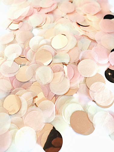 Konfetti rosegold mehrfarbig, 2,5cm rund, 30g, 1500 Stück – Party-Dekoration für Geburtstag, Hochzeit, Baby-Shower, Silvester von Cavore