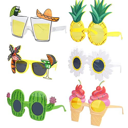 CavspkArt 6 Paar Party-Sonnenbrillen, lustige Hawaii-Brille, Sommerparty, Kostüm-Sonnenbrille für Erwachsene, Foto-Requisiten, tropische Kostüme, Strandparty-Dekorationen von CavspkArt