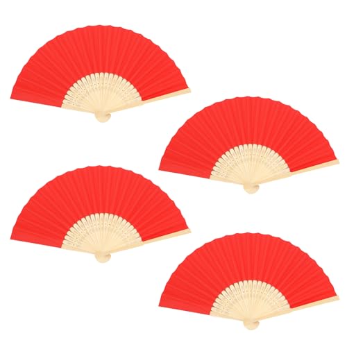 CavspkArt Papierfächer, Bambus, Handfächer, handgefertigt, für Kinder, Papier-Faltfächer, für Hochzeit, Party, Heimdekoration, Foto-Requisiten, Rot, 4 Stück CavspkArt Papierfächer, Bambus, Handfächer, handgefertigt, für Kinder, Papier-Faltfächer, für Hochzeit, Party, Heimdekoration, Foto-Requisiten, Rot, 4 Stück von CavspkArt