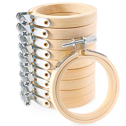 Caydo 10 Stück 5,6 cm Mini-Stickrahmen, verstellbarer Kreis, Kreuzstich-Ringe für Stickerei, Kunsthandwerk, handliches Nähen und Heimdekoration Caydo 10 Stück 5,6 cm Mini-Stickrahmen, verstellbarer Kreis, Kreuzstich-Ringe für Stickerei, Kunsthandwerk, handliches Nähen und Heimdekoration von Caydo