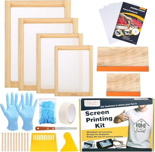 Caydo 31-teiliges Siebdruck Starter-Set beinhaltet 4 verschiedene Größen von Holz Siebdruck Rahmen mit 110 Mesh, Rakeln, Inkjet-Transparenzfilm, Tintenmesser, Handschuhe und Maskenband Caydo 31-teiliges Siebdruck Starter-Set beinhaltet 4 verschiedene Größen von Holz Siebdruck Rahmen mit 110 Mesh, Rakeln, Inkjet-Transparenzfilm, Tintenmesser, Handschuhe und Maskenband von Caydo