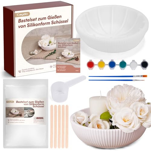 Caydo Gießpulver Starterset, Silikonformen Gießformen Schale mit Gießpulver 500g,DIY 20x7cm GießFormen Silikon Schale Reliefgießpulver zum Ausgießen mit Kreativ-Beton, Schmuck-Beton, Gießharz, Wachs Caydo Gießpulver Starterset, Silikonformen Gießformen Schale mit Gießpulver 500g,DIY 20x7cm GießFormen Silikon Schale Reliefgießpulver zum Ausgießen mit Kreativ-Beton, Schmuck-Beton, Gießharz, Wachs von Caydo