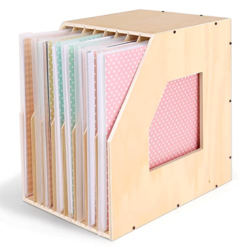 Caydo Holz-Aufbewahrungs-Organizer, Schräges Design, Papier-Aufbewahrungsregal für 30,5 x 30,5 cm Scrapbook-Papier, 8 Schlitze, Stabiles Regal für Portfolio Caydo Holz-Aufbewahrungs-Organizer, Schräges Design, Papier-Aufbewahrungsregal für 30,5 x 30,5 cm Scrapbook-Papier, 8 Schlitze, Stabiles Regal für Portfolio von Caydo