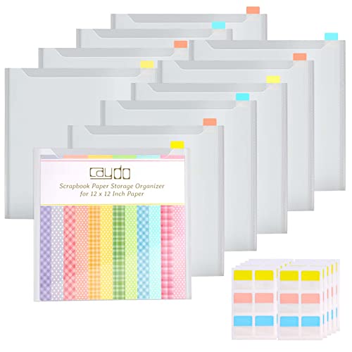 Caydo Scrapbook Papier Aufbewahrungsorganisator mit 60 klebrigen Index-Tabs, 10er Pack Kunststoffpapier Aufbewahrungstasche für 30 x 30 cm Scrapbook Papier Karton Vinyl Papier und Papier Datei Caydo Scrapbook Papier Aufbewahrungsorganisator mit 60 klebrigen Index-Tabs, 10er Pack Kunststoffpapier Aufbewahrungstasche für 30 x 30 cm Scrapbook Papier Karton Vinyl Papier und Papier Datei von Caydo