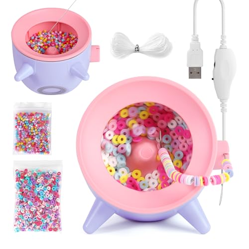 Caydo Tonperlen-Spinner, 2-in-1 elektrischer Rocailles-Spinner für Freundschaftsarmbänder, Schmuckherstellung und Halskettenherstellung, mit Nadel und Faden, geeignet für Kinder ab 8 Jahren, Lila Caydo Tonperlen-Spinner, 2-in-1 elektrischer Rocailles-Spinner für Freundschaftsarmbänder, Schmuckherstellung und Halskettenherstellung, mit Nadel und Faden, geeignet für Kinder ab 8 Jahren, Lila von Caydo