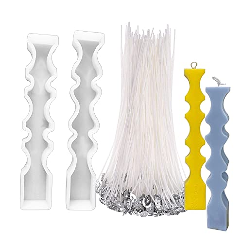 Cayway 102 Stück Kerze Resin Silikonform,2 Stück Lange Welle Kerze Schmuck Silikonform und 100 Stück Kerzendocht für Kerzenherstellung, Stumpenkerze Silikonformen DIY Cayway 102 Stück Kerze Resin Silikonform,2 Stück Lange Welle Kerze Schmuck Silikonform und 100 Stück Kerzendocht für Kerzenherstellung, Stumpenkerze Silikonformen DIY von Cayway
