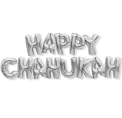 Cazenove Happy Hanukkah Folienballon-Wimpelkette, silberfarben von Cazenove