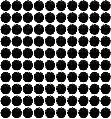 100 Stück 10 mm funkelnde Kristallperlen-Set, weiche und biegsame Tonperlen, Disco Ball Beads, Crystal Rhinestone Beads (Schwarz) von Cazqgoy