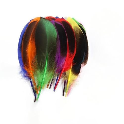 120 pieces colourful feathers, mixed feathers, feathers for crafts, feathers decoration, natural feathers, feathers for wedding party decoration (Color) von Cazqgoy