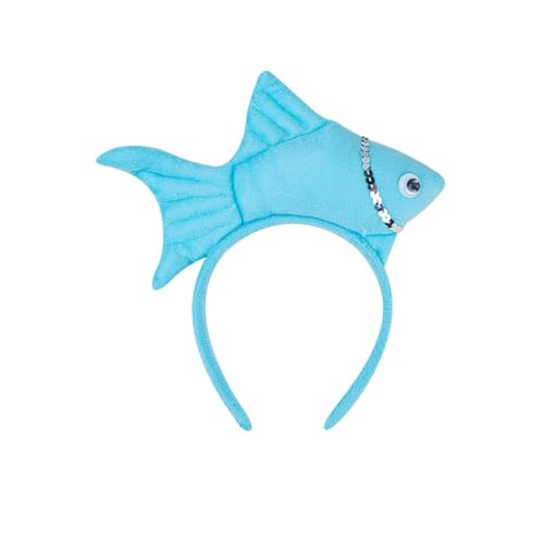 Animal Headgear Plush Fish Headband,Cartoon Headband Shark Headbands (Blau,5) von Cazqgoy