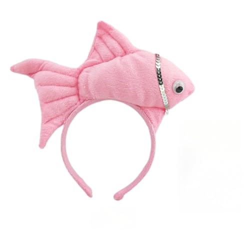 Animal Headgear Plush Fish Headband,Cartoon Headband Shark Headbands (Rosa,1) von Cazqgoy