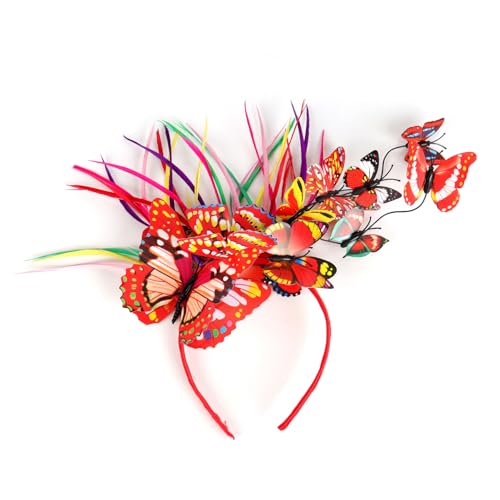 Butterfly Fascinator Headband, Butterfly Hair Clip, Bridal Butterfly Headband, Butterfly Hair Clip for Weddings and Photo Shoots for Costume Parties, Birthday Parties and Festivals (Farbe) von Cazqgoy