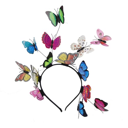 Butterfly Fascinator Headbands, Decorative Butterfly Bridal Hairband, Bridal Butterfly Headband, Butterfly Headpiece for Carnival (Farbe) von Cazqgoy