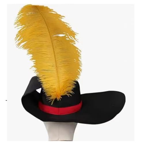 Cazqgoy Fashion Black Christmas Party Hat Soft Adjustable Unisex Festive Clothing Celebration Hat with Yellow Feathers von Cazqgoy