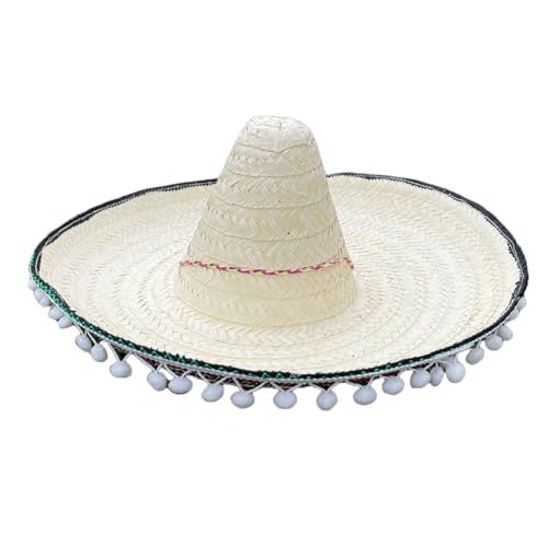 Cazqgoy Mexican Sombrero Hat Straw Sombrero Party Hat (Beige) von Cazqgoy