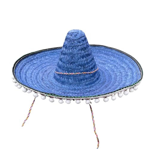 Cazqgoy Mexican Sombrero Hat Straw Sombrero Party Hat (Blau) von Cazqgoy
