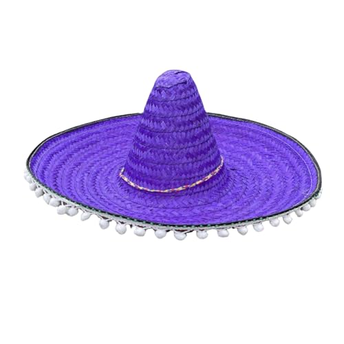Cazqgoy Mexican Sombrero Hat Straw Sombrero Party Hat (Lila) von Cazqgoy