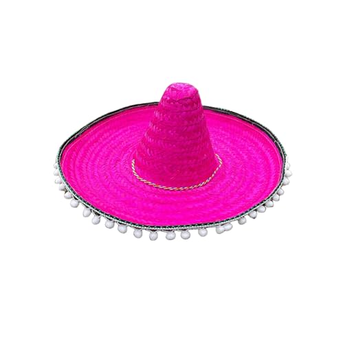 Cazqgoy Mexican Sombrero Hat Straw Sombrero Party Hat (Rosenrot) von Cazqgoy