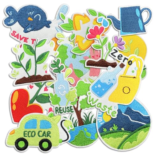 Edgy Cute Iron on Patches, Assorted Embroidered Applique Patches, DIY Decorative Heat Press Patch for Clothing, Jeans, Jackets, Backpacks, Hats (Edgy3 12Pcs) von Cazzon