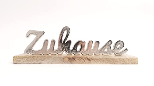 CB Home & Style Dekoschild Schriftzug Zuhause Silber Mangoholz 28 cm Aufsteller Deko Metall CB Home & Style Dekoschild Schriftzug Zuhause Silber Mangoholz 28 cm Aufsteller Deko Metall von CB Home & Style