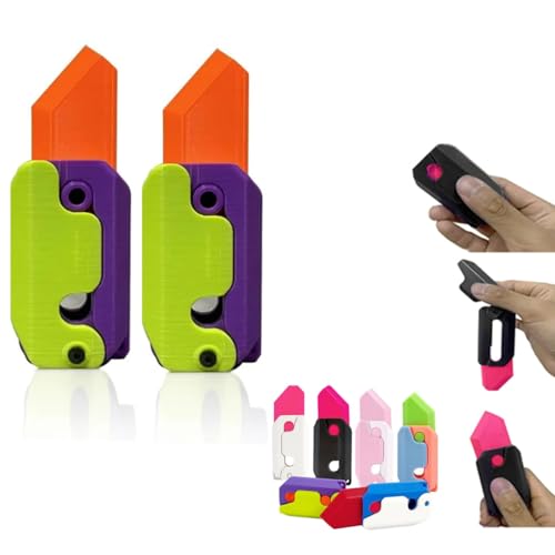 3D gedruckt Schwerkraft Messer Fidget Spielzeug,3D-Drucken Fidget-Messer-Spielzeug, Karotte Schwerkraft Sensory Toy, Das dunkle Schmetterlingsmesser-Spielzeug (2PC-001) von CcaChe