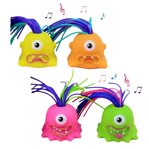 Hair Pulling Sound Toys, Screaming Monster Toys，Hair Pulling Screaming Monster, Fatigue Toys Stress Relief Hair Pulling Screaming Monster, Funny Hair-Pulling Screaming Toy (4PC-3#) von CcaChe