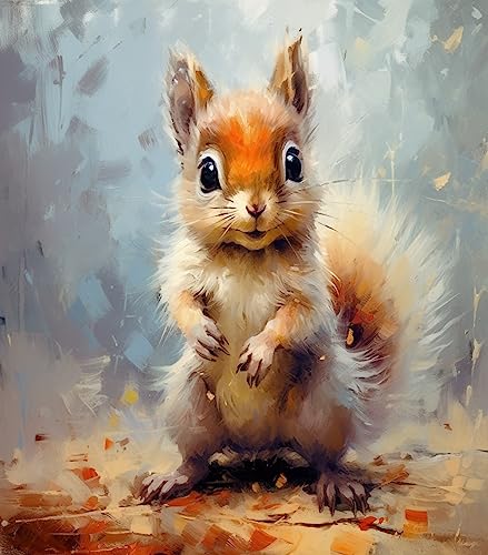 Ccfqiangtie Malen nach Zahlen Leinwand Malset,Niedliches Waldtier Eichhörnchen,Erwachsene Kinder Malen nach Zahlen Kit DIY Geschenk Art Home Decor Dekoration,40x50cm von Ccfqiangtie