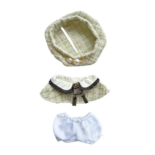 Ccipotatoo Kleidung für Puppen Zubehör, stilvolles Outfit Set 4 für 15 cm Puppenanzug, Mini Luxus Umhang Kleidung für Schlüsselanhänger, Puppenkleidungsset Ersatz (keine Puppe) (Stil 3) von Ccipotatoo