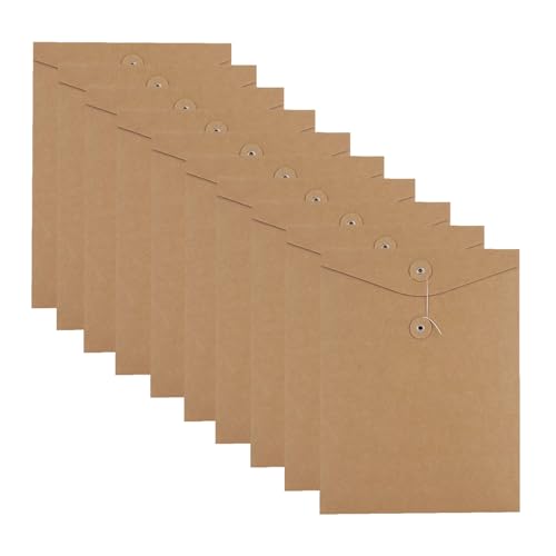 10 Stück A4 Kraftpapier Dokumententasche Umschlagtaschen aus Pappe Aktenordner Dokumenten-Organizer mit Schnur Externe Taste Wickeldichtung A4-Spezifikation vertikal Aktentasche für Büro Universität 10 Stück A4 Kraftpapier Dokumententasche Umschlagtaschen aus Pappe Aktenordner Dokumenten-Organizer mit Schnur Externe Taste Wickeldichtung A4-Spezifikation vertikal Aktentasche für Büro Universität von Ccomage