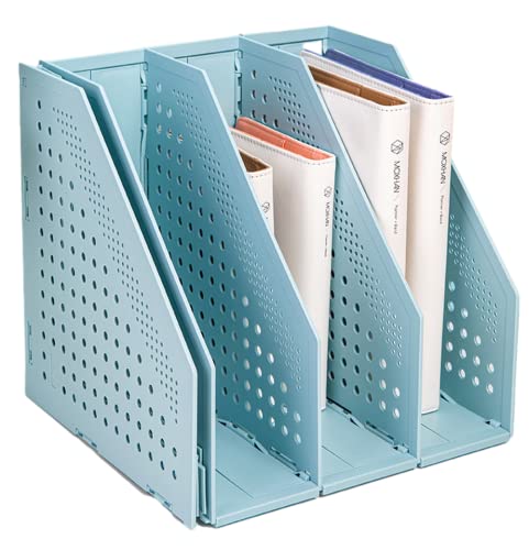 Faltbarer Stehsammler A4 mit 4 Fächer Desktop Stehordner Magazinständer Unterlagenhalter Zeitschriftenhalter Prospektsänder Zeitungsstände Briefablage Desk Organisation Rack für Büro, CD, Bücher von Ccomage