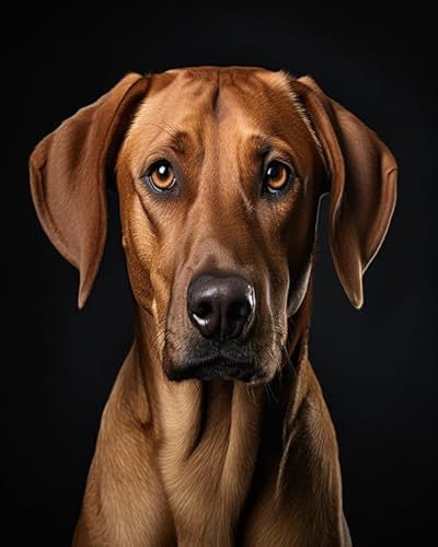 Ccqiangtie-stroe Malen nach Zahlen Sets für Erwachsene,Rhodesian Ridgeback Hund,DIY Handgemalt Ölgemälde auf Leinwand Kit für Home Deko oder Geburtstag Geschenk,40x50cm von Ccqiangtie-stroe