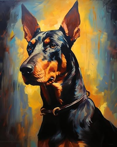 DIY Malen nach Zahlen-Ölgemälde Geschenk für Erwachsene Kinder,Haustier Hund Tier Dobermann Pinscher,Malen Nach Zahlen Kits Wohnzimmer Wanddekoration,40x50cm DIY Malen nach Zahlen-Ölgemälde Geschenk für Erwachsene Kinder,Haustier Hund Tier Dobermann Pinscher,Malen Nach Zahlen Kits Wohnzimmer Wanddekoration,40x50cm von Ccqiangtie-stroe