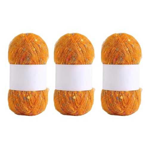 3 Rollen Strickgarn Regenbogen Farbpunkte Mohair Garn Weiche Bequeme Häkelfäden Strickzubehör Für Handwerk 3 Rollen Strickgarn Regenbogen Farbpunkte Mohair Garn Weiche Bequeme Häkelfäden Strickzubehör Für Handwerk von CeaBulo