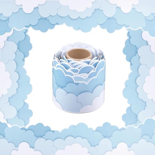 32.8ft Cloud Mass Border Tric Für Bulletin Board Hinweis Board Klassenzimmer Tafel Dekoration Bulletin Border Paper Sticker Roll von CeaBulo