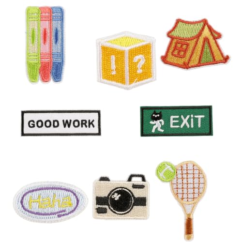 8 PCs Bestickte Pflaster Kamera Nähflecken Tennisschläger Auf Flecken Applikationsflecken Nähen Auf Flecken Nähen 8 PCs Bestickte Pflaster Kamera Nähflecken Tennisschläger Auf Flecken Applikationsflecken Nähen Auf Flecken Nähen von CeaBulo