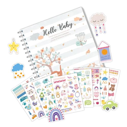 Baby Memory Book Mit Aufkleber Für Jungen Oder Mädchen Erstes Jahr Journal Scrapbook Von Schwangerschaft Bis 1 Geschlechtsneutrales Babybuch von CeaBulo