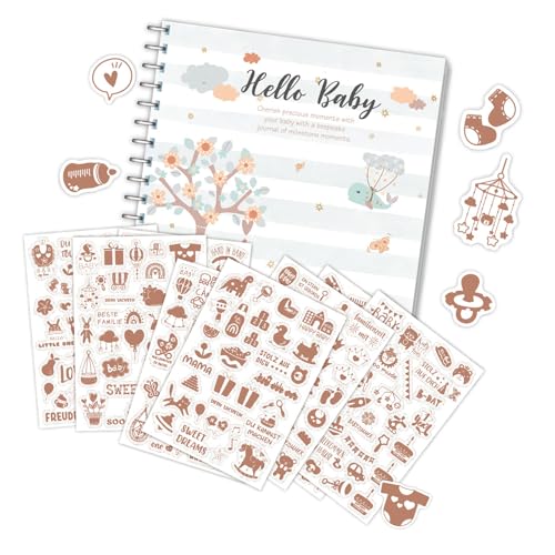 Baby Memory Book Mit Aufkleber Für Jungen Oder Mädchen Erstes Jahr Journal Scrapbook Von Schwangerschaft Bis 1 Geschlechtsneutrales Babybuch von CeaBulo