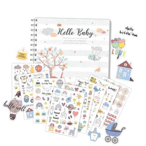 Baby Memory Book Mit Aufkleber Für Jungen Oder Mädchen Erstes Jahr Journal Scrapbook Von Schwangerschaft Bis 1 Geschlechtsneutrales Babybuch von CeaBulo