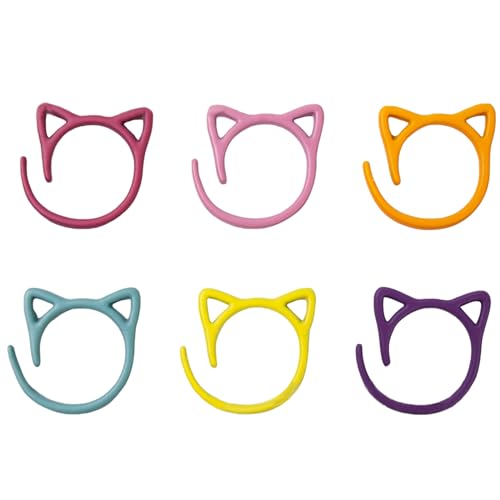 CeaBulo 24 Pcs Metallstich Marker Katzen Geformte Häkelringe Verriegelung Stichringe Stricken Zum Häkelspeicher von CeaBulo
