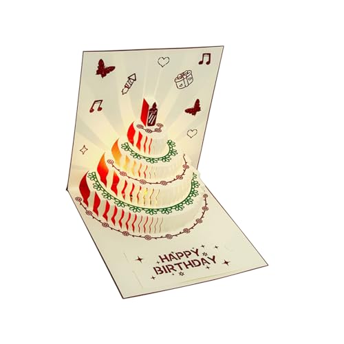 CeaBulo Musikalische Geburtstags Grußkarte Mit Musik Und Lichtern Künstlerische Geburtstagskarte Feier Für Partys Kuchendesigns Geeignet von CeaBulo