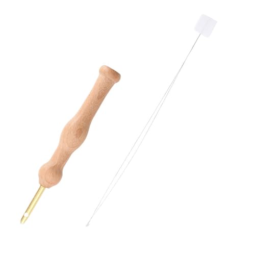 Holzgriff Stanznadelwerkzeug Stickerei Stift Mit Nadelfadenwerkzeug Anfänger Stanznadel Für Sticken von CeaBulo