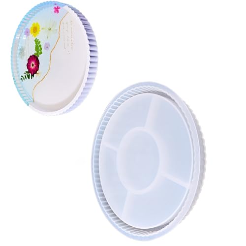 Ovale/runde Formharzschalenformen Für Epoxidharz Kerzenhalter Dekorationsharz Tablett Formen Für Schmucklagerschalen von CeaBulo