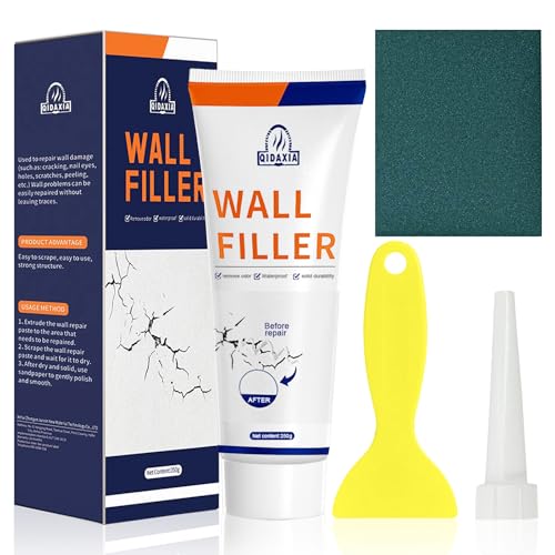Ceboic Wandreparaturcreme, 250g Spachtelmasse Weiß Innen, Wandausbesserungs Paste, Löcher Wand Füllen Weiß, Effektiv Ausbessern von Bohrlöchern und Füllen von Rissen, Löchern, Peeling, Graffiti von Ceboic