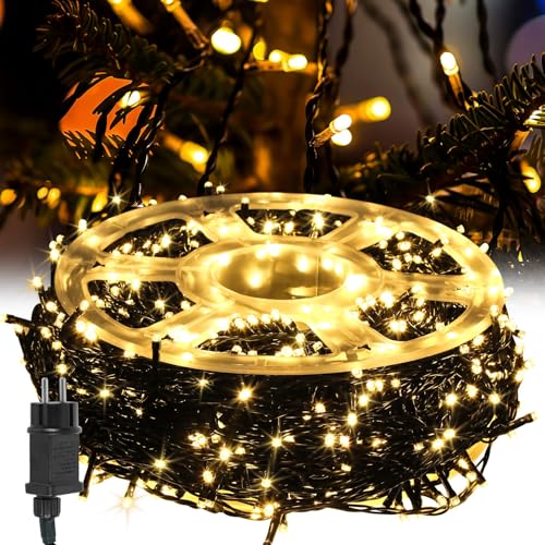 Cecaylie LED Lichterkette Außen 200M 2000LEDs 8 Modi, Lichterketten mit Memory Funktion IP44 wasserdicht für Party Hochzeit Garten Balkon Weihnachten, Warmweiß, Dunkelgrüner Draht Cecaylie LED Lichterkette Außen 200M 2000LEDs 8 Modi, Lichterketten mit Memory Funktion IP44 wasserdicht für Party Hochzeit Garten Balkon Weihnachten, Warmweiß, Dunkelgrüner Draht von Cecaylie