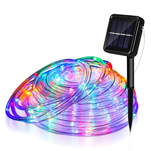 Cecaylie Solar Lichtschlauch Außen, 30m Bunt Wasserfest 300 LEDs Lichtschlauch, 8 modi lichterschlauch für Garten,Trampolin,Weihnachtsbeleuchtung, für Innen Außen Deko von Cecaylie